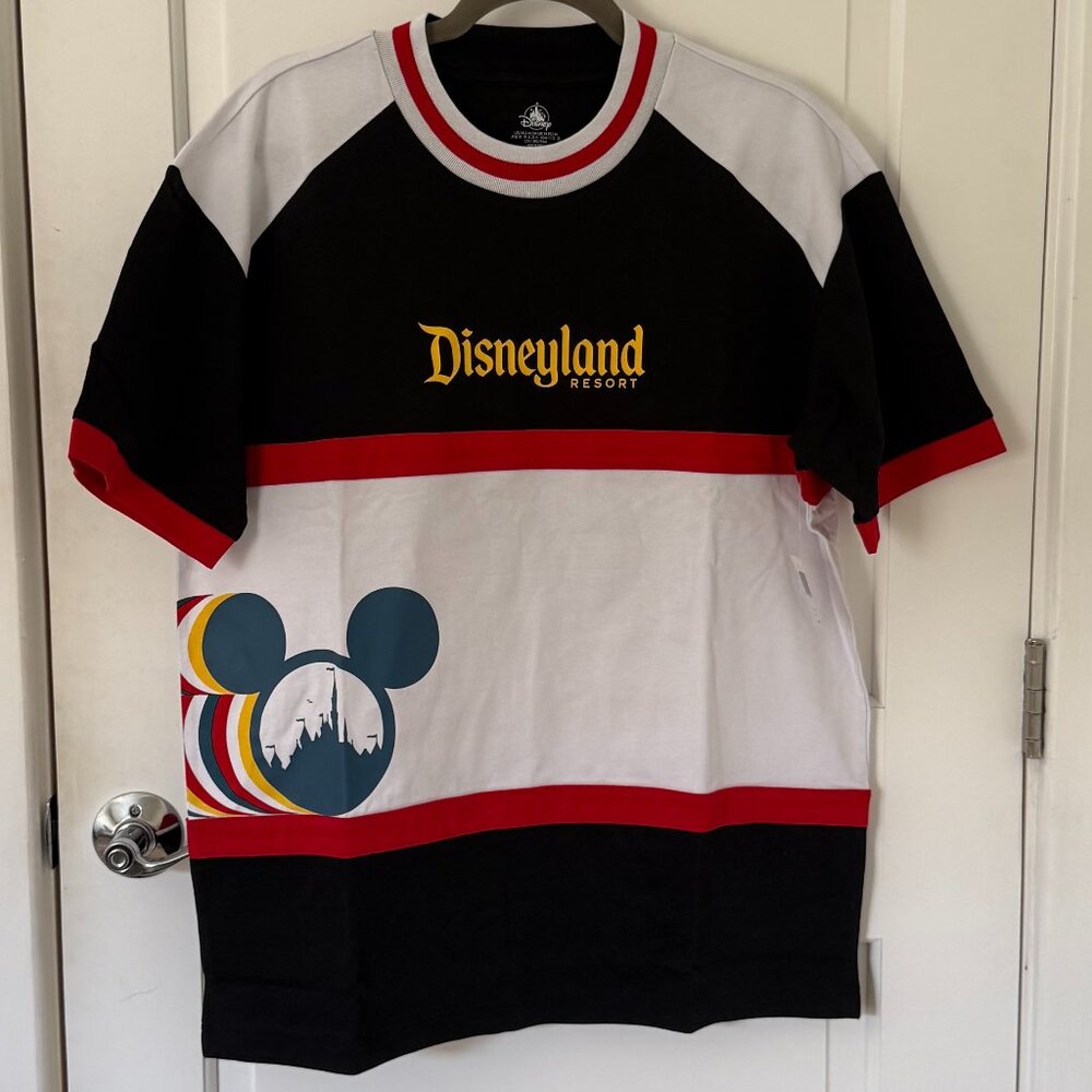 NWT Disney Parks Disneyland Resort Racing Color-Block Crewneck T-Shirt Adult MED